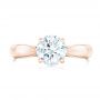 18k Rose Gold 18k Rose Gold Custom Solitaire Diamond Engagement Ring - Top View -  102535 - Thumbnail