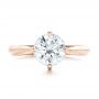18k Rose Gold 18k Rose Gold Custom Solitaire Diamond Engagement Ring - Top View -  102600 - Thumbnail