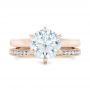 18k Rose Gold 18k Rose Gold Custom Solitaire Diamond Engagement Ring - Top View -  102831 - Thumbnail