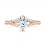 14k Rose Gold 14k Rose Gold Custom Solitaire Diamond Engagement Ring - Top View -  102952 - Thumbnail