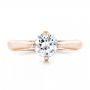 18k Rose Gold 18k Rose Gold Custom Solitaire Diamond Engagement Ring - Top View -  102954 - Thumbnail