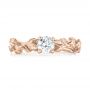 18k Rose Gold 18k Rose Gold Custom Solitaire Diamond Engagement Ring - Top View -  102959 - Thumbnail