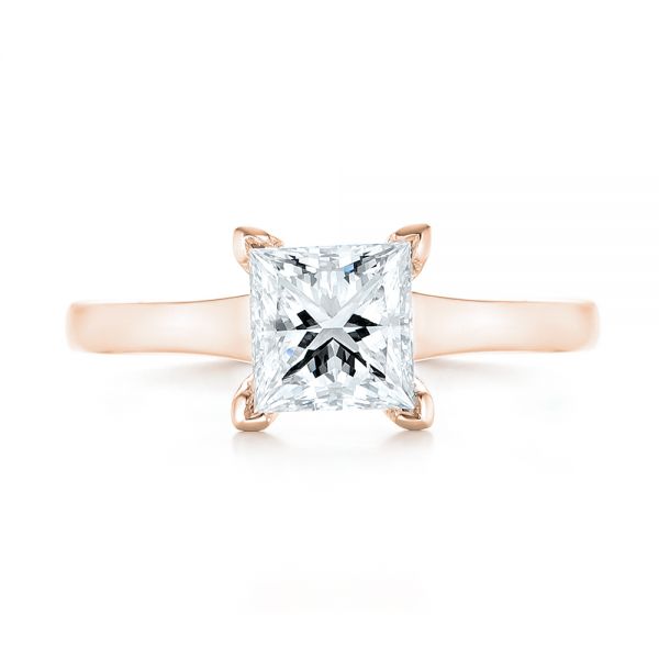 14k Rose Gold 14k Rose Gold Custom Solitaire Diamond Engagement Ring - Top View -  102965