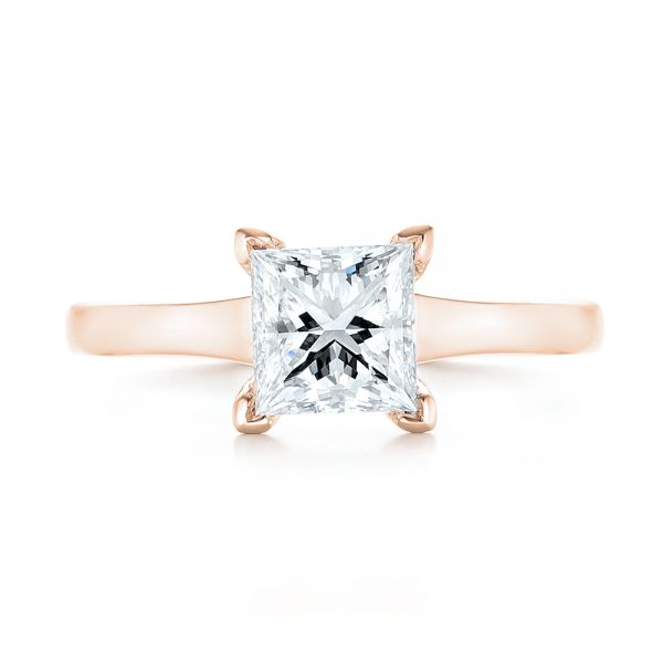 14k Rose Gold 14k Rose Gold Custom Solitaire Diamond Engagement Ring - Top View - 102965