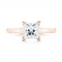 14k Rose Gold 14k Rose Gold Custom Solitaire Diamond Engagement Ring - Top View -  102965 - Thumbnail