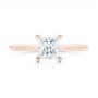 14k Rose Gold 14k Rose Gold Custom Solitaire Diamond Engagement Ring - Top View -  103096 - Thumbnail
