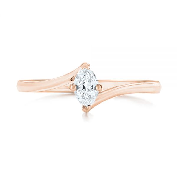 14k Rose Gold 14k Rose Gold Custom Solitaire Diamond Engagement Ring - Top View -  103144