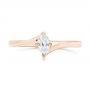 18k Rose Gold 18k Rose Gold Custom Solitaire Diamond Engagement Ring - Top View -  103144 - Thumbnail