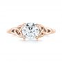 18k Rose Gold 18k Rose Gold Custom Solitaire Diamond Engagement Ring - Top View -  103224 - Thumbnail