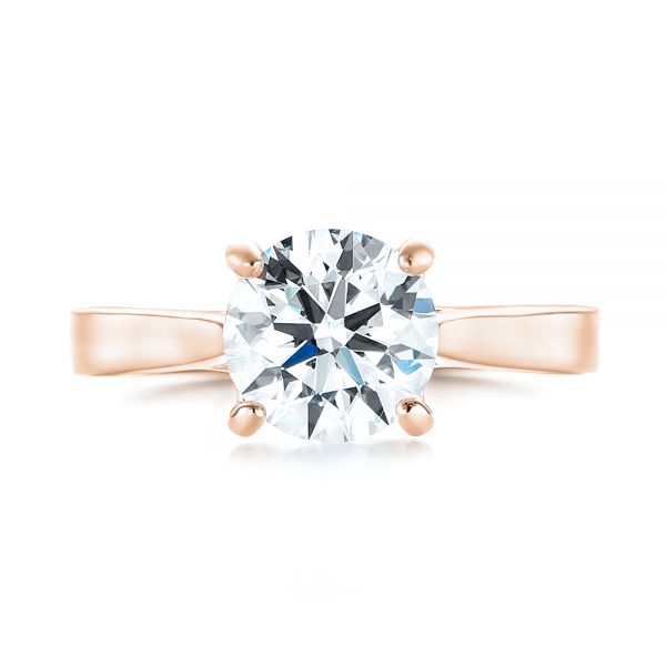 14k Rose Gold 14k Rose Gold Custom Solitaire Diamond Engagement Ring - Top View -  103356