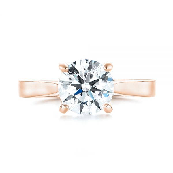 14k Rose Gold 14k Rose Gold Custom Solitaire Diamond Engagement Ring - Top View - 103356