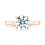 18k Rose Gold 18k Rose Gold Custom Solitaire Diamond Engagement Ring - Top View -  103356 - Thumbnail