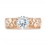 18k Rose Gold 18k Rose Gold Custom Solitaire Diamond Engagement Ring - Top View -  103501 - Thumbnail