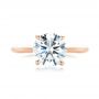 18k Rose Gold 18k Rose Gold Custom Solitaire Diamond Engagement Ring - Top View -  103636 - Thumbnail