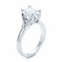  Platinum Custom Solitaire Diamond Engagement Ring - Three-Quarter View -  101899 - Thumbnail