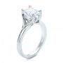 14k White Gold 14k White Gold Custom Solitaire Diamond Engagement Ring - Three-Quarter View -  101899 - Thumbnail