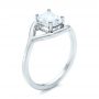  Platinum Custom Solitaire Diamond Engagement Ring - Three-Quarter View -  102011 - Thumbnail