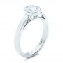 14k White Gold 14k White Gold Custom Solitaire Diamond Engagement Ring - Three-Quarter View -  102029 - Thumbnail