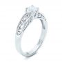 Platinum Custom Solitaire Diamond Engagement Ring - Three-Quarter View -  102074 - Thumbnail