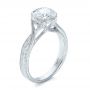 18k White Gold Custom Solitaire Diamond Engagement Ring - Three-Quarter View -  102152 - Thumbnail