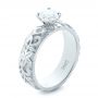 18k White Gold 18k White Gold Custom Solitaire Diamond Engagement Ring - Three-Quarter View -  102306 - Thumbnail