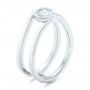 14k White Gold Custom Solitaire Diamond Engagement Ring - Three-Quarter View -  102427 - Thumbnail