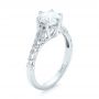  Platinum Custom Solitaire Diamond Engagement Ring - Three-Quarter View -  102952 - Thumbnail