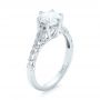 18k White Gold 18k White Gold Custom Solitaire Diamond Engagement Ring - Three-Quarter View -  102952 - Thumbnail