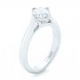  Platinum Custom Solitaire Diamond Engagement Ring - Three-Quarter View -  102954 - Thumbnail