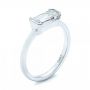 18k White Gold Custom Solitaire Diamond Engagement Ring - Three-Quarter View -  103067 - Thumbnail