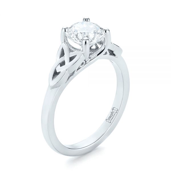  Platinum Platinum Custom Solitaire Diamond Engagement Ring - Three-Quarter View -  103224