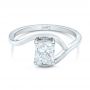 Platinum Custom Solitaire Diamond Engagement Ring - Flat View -  102011 - Thumbnail