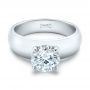  Platinum Custom Solitaire Diamond Engagement Ring - Flat View -  102030 - Thumbnail