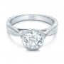 18k White Gold Custom Solitaire Diamond Engagement Ring - Flat View -  102152 - Thumbnail
