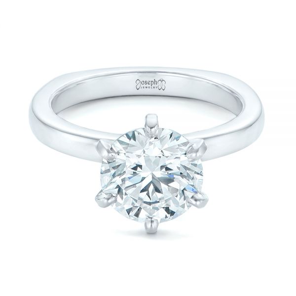 14k White Gold 14k White Gold Custom Solitaire Diamond Engagement Ring - Flat View -  102831