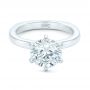 14k White Gold 14k White Gold Custom Solitaire Diamond Engagement Ring - Flat View -  102831 - Thumbnail