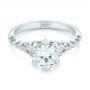  Platinum Custom Solitaire Diamond Engagement Ring - Flat View -  102952 - Thumbnail