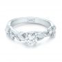 14k White Gold 14k White Gold Custom Solitaire Diamond Engagement Ring - Flat View -  102959 - Thumbnail