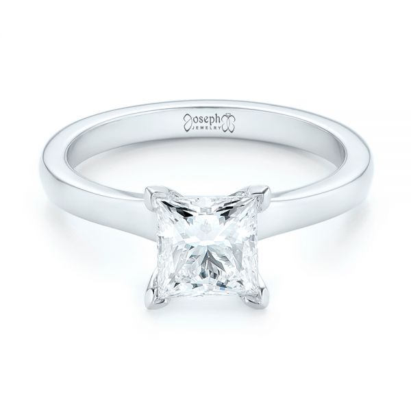  Platinum Platinum Custom Solitaire Diamond Engagement Ring - Flat View -  102965