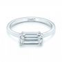 18k White Gold Custom Solitaire Diamond Engagement Ring - Flat View -  103067 - Thumbnail