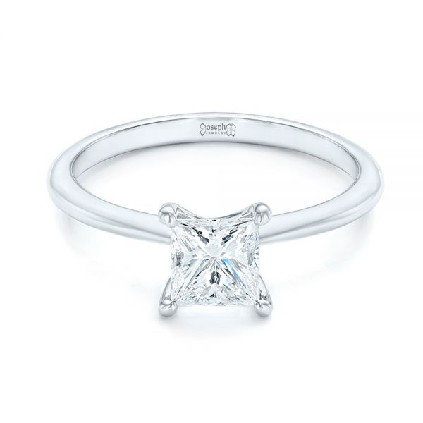  Platinum Platinum Custom Solitaire Diamond Engagement Ring - Flat View -  103096