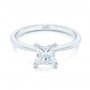 18k White Gold Custom Solitaire Diamond Engagement Ring - Flat View -  103096 - Thumbnail