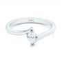 18k White Gold Custom Solitaire Diamond Engagement Ring - Flat View -  103144 - Thumbnail