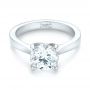 18k White Gold 18k White Gold Custom Solitaire Diamond Engagement Ring - Flat View -  103356 - Thumbnail