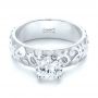 18k White Gold 18k White Gold Custom Solitaire Diamond Engagement Ring - Flat View -  103501 - Thumbnail