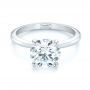  Platinum Custom Solitaire Diamond Engagement Ring - Flat View -  103636 - Thumbnail