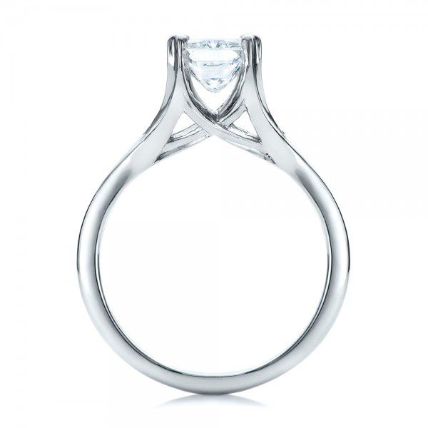 Platinum Custom Solitaire Diamond Engagement Ring - Front View - 101899