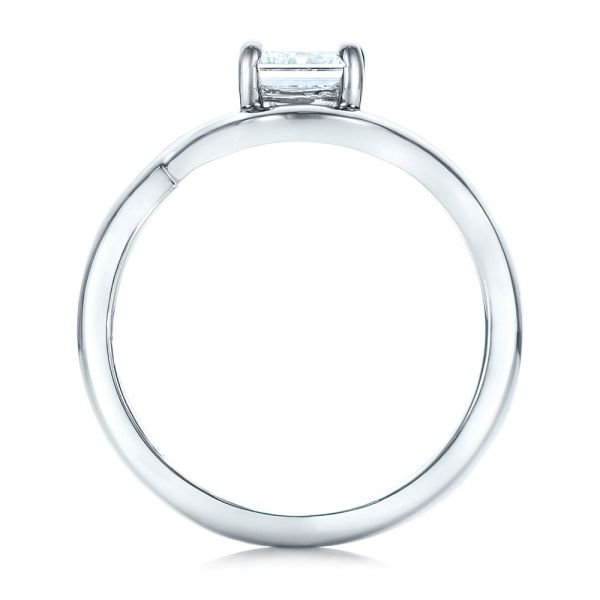18k White Gold 18k White Gold Custom Solitaire Diamond Engagement Ring - Front View -  102011