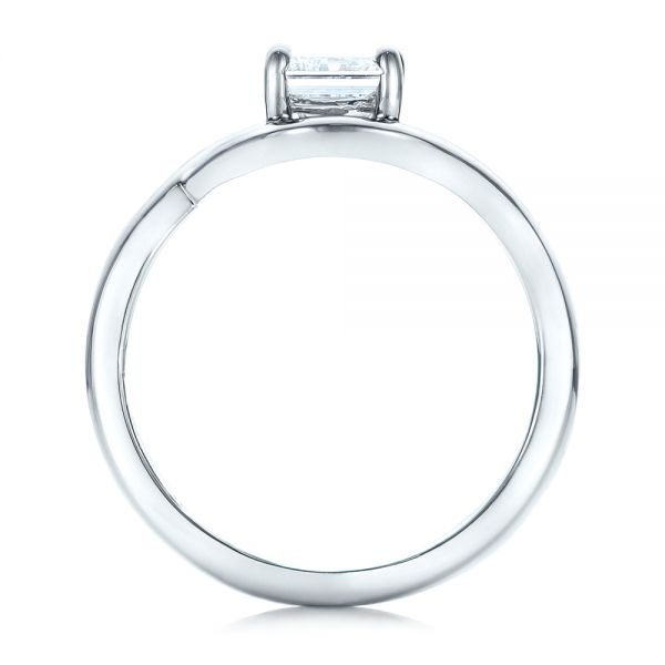 Platinum Custom Solitaire Diamond Engagement Ring - Front View - 102011