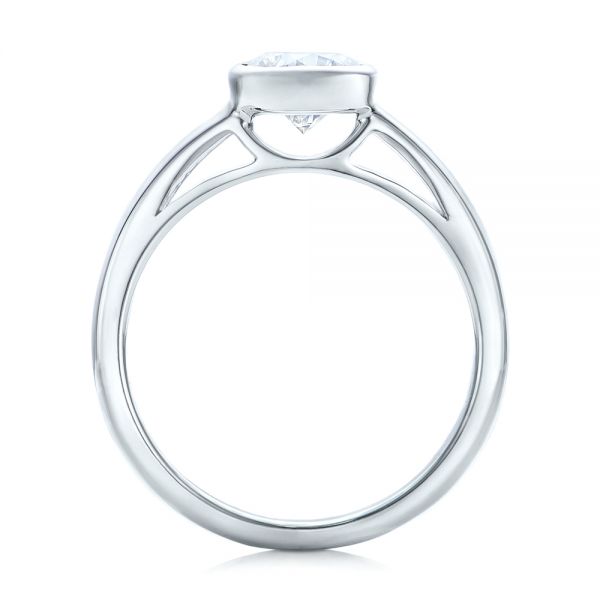 Platinum Platinum Custom Solitaire Diamond Engagement Ring - Front View - 102029